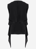 Jacquemus Sleeveless Paper Blend Top With Extended Side Panels