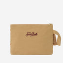 Mc2 Saint Barth Jute Clutch With Embroidered Coral Pattern