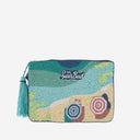 Mc2 Saint Barth Cotton Clutch With Beaded Beach Motif