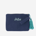 Mc2 Saint Barth Cotton Clutch With Beaded Beach Motif