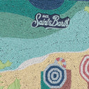 Mc2 Saint Barth Cotton Clutch With Beaded Beach Motif