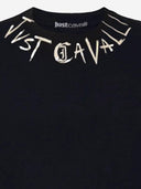 Just Cavalli Cotton T Shirt With Logo Around The Neck