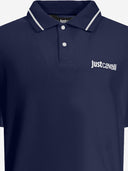 Just Cavalli Cotton Polo Shirt With Two Tone Collar And Logo