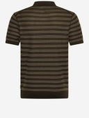 Hugo Boss Striped Cotton Blend Polo Shirt