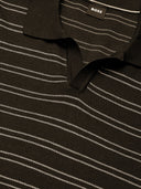 Hugo Boss Striped Cotton Blend Polo Shirt