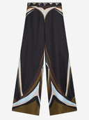 Emilio Pucci Silk Palazzo Pants With Fari Print