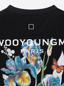 تي شيرت Wooyoungmi قطن بطباعة خلفية