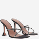 Amina Muaddi Sally Satin Sandals