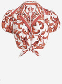 Dolce & Gabbana Cotton Poplin Shirt With Maiolica Print