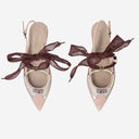 Pinko Slingback Lace Up Flats