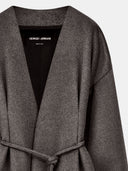 Giorgio Armani Manteau oversize en laine avec ceinture et ourlet froncé