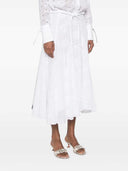 Tory Burch Broderie Anglaise Midi Skirt With Drawstring Waist