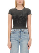 Alexander Wang Rhinestone Logo T Shirt