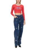 Cardigan ritagliato dei jeans Moschino