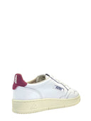Autry Medalist Low Man Bj01 Leather/Suede/Logo White/Deep Claret