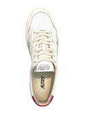 Autry Medalist Low Man Bj01 Leather/Suede/Logo White/Deep Claret