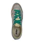 Autry Windspin Low Wom Xa01 Metallic Snake Print/Suede Silver/White