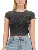 Alexander Wang Rhinestone Logo T Shirt