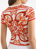 Dolce & Gabbana Jersey T Shirt With Majolica Print