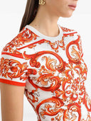 Dolce & Gabbana Jersey T Shirt With Majolica Print