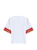 Dolce & Gabbana T Shirt With Embroidered Logo And Majolica Print