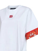 Dolce & Gabbana T Shirt With Embroidered Logo And Majolica Print