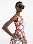 Dolce & Gabbana Poplin Midi Dress With Carretto Print