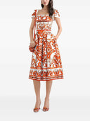 Dolce & Gabbana Poplin Dress With Majolica Print