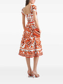 Dolce & Gabbana Poplin Dress With Majolica Print