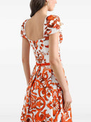 Dolce & Gabbana Poplin Dress With Majolica Print