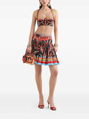 Dolce & Gabbana Poplin Miniskirt With Carretto Print