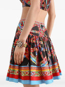 Dolce & Gabbana Poplin Miniskirt With Carretto Print