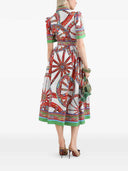 Dolce & Gabbana Carretto Sukienka z popeliny z nadrukiem