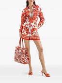 Dolce & Gabbana Poplin Shorts With Majolica Print