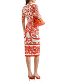 Dolce & Gabbana Maiolica Print Charmeuse Dress: