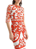 Dolce & Gabbana Maiolica Print Charmeuse Dress: