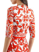 Dolce & Gabbana Maiolica Print Charmeuse Dress: