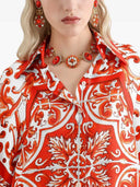Dolce & Gabbana Silk Shirt With Maiolica Print