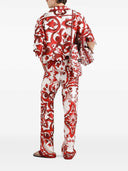 Dolce & Gabbana Twill Vanity Trousers With Majolica Print