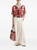 Camicia Hawaiana Dolce & Gabbana In Twill Di Seta Con Stampa Maioliche
