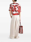 Camicia Hawaiana Dolce & Gabbana In Twill Di Seta Con Stampa Maioliche