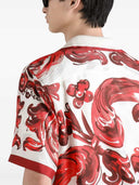 Camicia Hawaiana Dolce & Gabbana In Twill Di Seta Con Stampa Maioliche