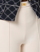 Elisabetta Franchi Flared Pants With Logo Plate