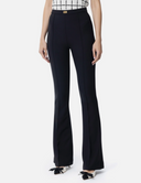 Elisabetta Franchi Flared Pants With Logo Plate