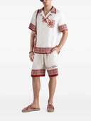 Dolce & Gabbana Vanity Bermuda Shorts In Jacquard Twill With A Majolica Print