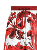 Bermuda Vanity di Dolce & Gabbana In Twill Di Seta Con Stampa Maioliche