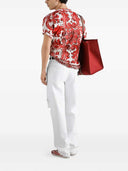 Dolce & Gabbana Cotton T Shirt With Majolica Print