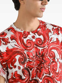 Dolce & Gabbana Cotton T Shirt With Majolica Print