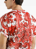 Dolce & Gabbana Cotton T Shirt With Majolica Print