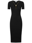 Elisabetta Franchi Ribbed Dress With Necklace